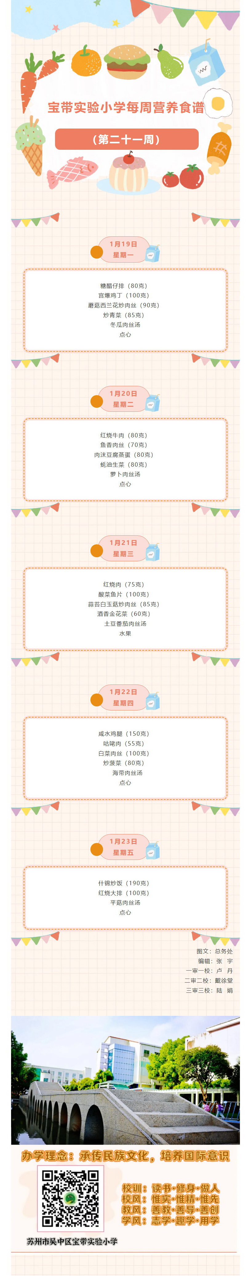 06【凌霄新闻台】宝带实验小学每周营养食谱 （第二十一周）