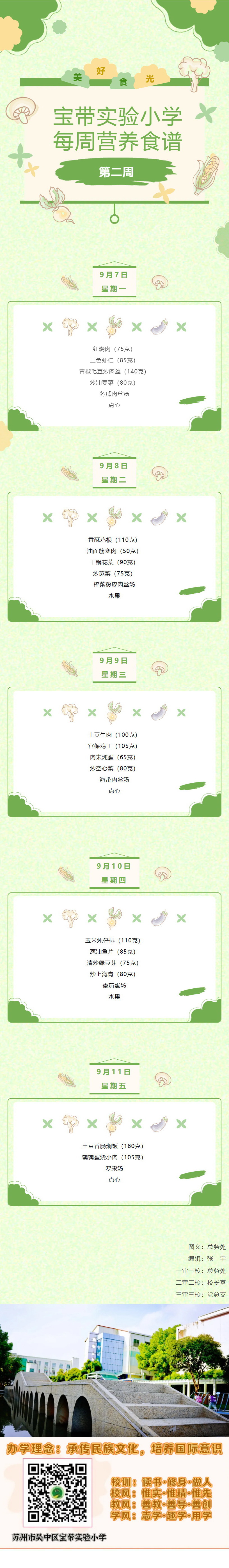 02【凌霄新闻台】宝带实验小学每周营养食谱 （第二周）
